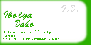 ibolya dako business card